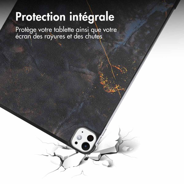 imoshion Coque tablette Design Trifold Apple iPad Pro 11 (2025) M5 / (2024) M4 - Black Marble