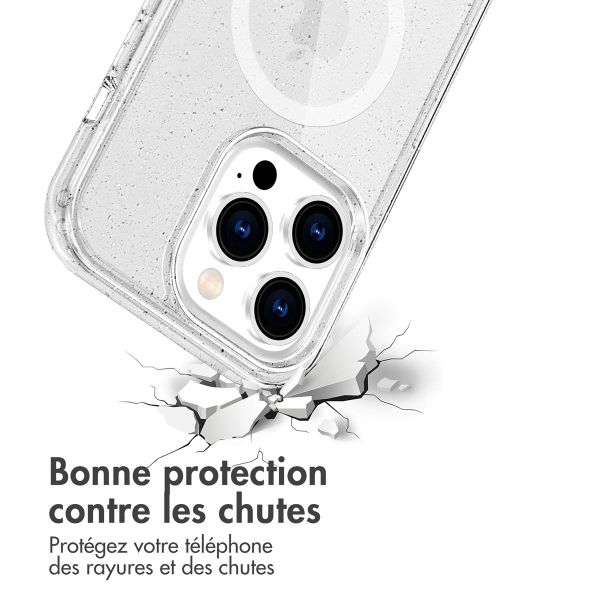 imoshion Coque Pailletée avec MagSafe Apple iPhone 14 Pro - Paillettes Transparent