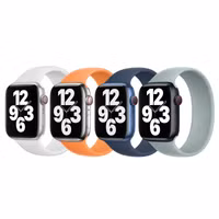 Apple 4 Pack Bracelet Boucle unique en Silicone Apple Watch | 38/40/41/42 mm - Taille 3 - White/ Marigold/ Abyss Blue/ Succulent