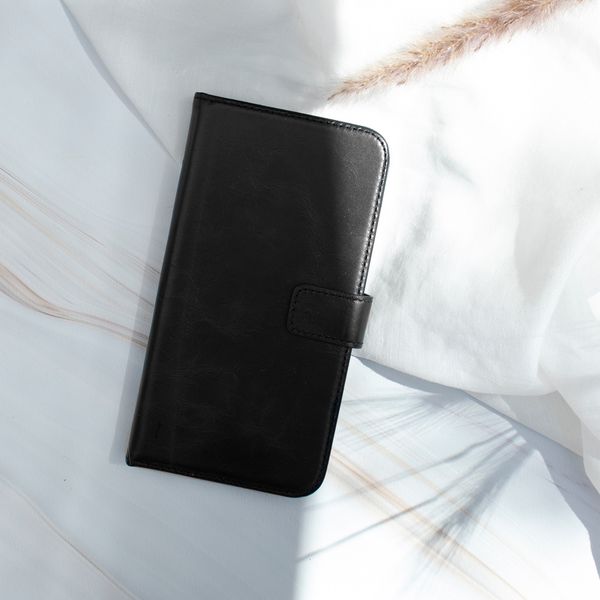 Selencia Étui portefeuille en cuir véritable Samsung Galaxy A8 (2018) - Noir