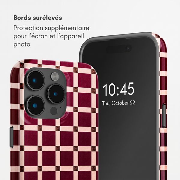 Selencia Coque arrière Vivid avec MagSafe Apple iPhone 15 Pro - Check This Burgundy