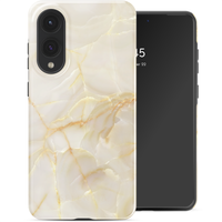 Selencia Coque arrière Vivid Samsung Galaxy S25 Edge - Golden Beige Marble