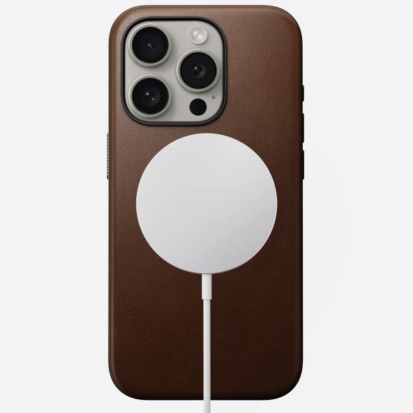 Nomad Coque Modern Leather avec MagSafe Apple iPhone 15 Pro - Marron