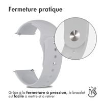 imoshion Bracelet sport en silicone  - Connexion universelle 20 mm - Gris