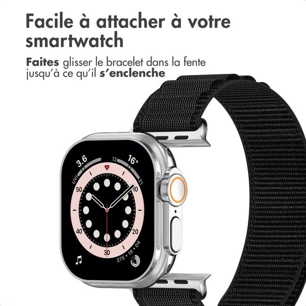 Accezz Bracelet en nylon Alpine Apple Watch | 44/45/46/49 mm - Noir