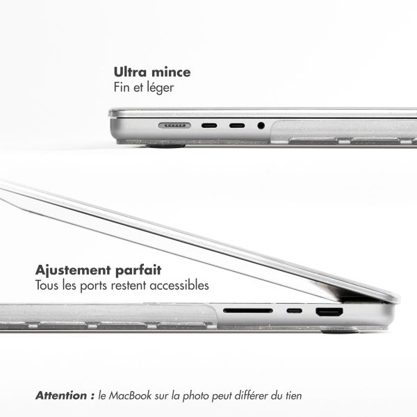 Selencia Coque Paillettes Apple MacBook Pro 14 pouces (2021 / 2023 M3 chip / 2024 M4 chip / 2025 M5 chip) - Transparent