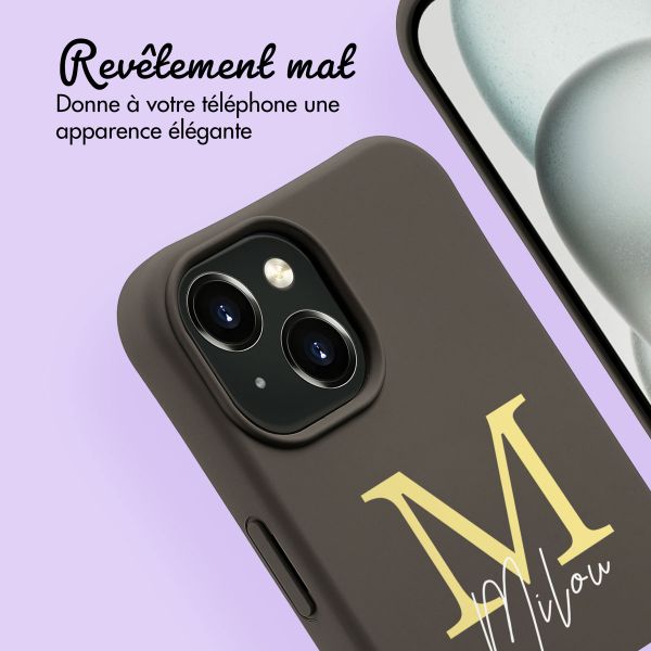 Coque Color MagSafe avec cordon amovible et photo et/ou texte personnalisés Apple iPhone 15 - Lettre