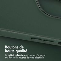 Accezz Coque arrière en cuir avec MagSafe Apple iPhone 13 Pro - Cedar Green