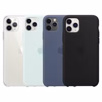 Apple 4 Pack Coque en silicone Apple iPhone 11 Pro Max - Transparant + Seafoam + Alaskan Blue + Black