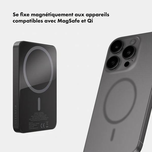 Selencia Powerbank Vivid 5 000 mAh - MagSafe et Qi - Black / Autumn Muse