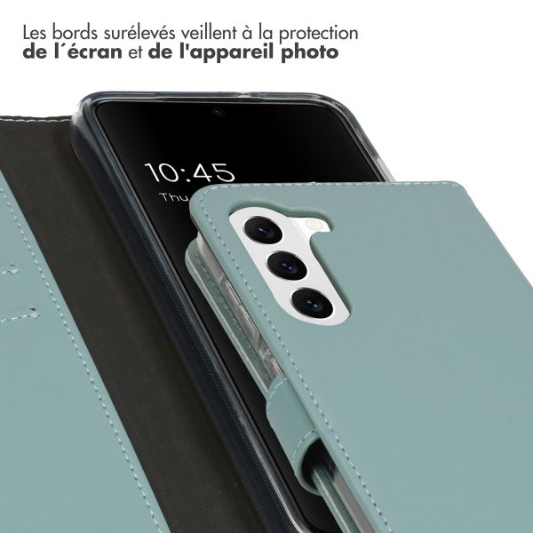 Selencia Étui portefeuille en cuir véritable Samsung Galaxy S23 - Air Blue