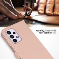 Selencia Étui portefeuille en cuir véritable Samsung Galaxy A33 - Dusty Pink