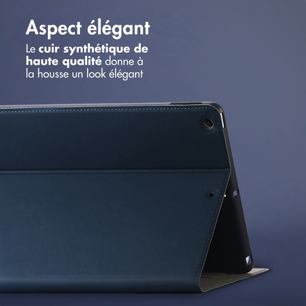 Accezz Coque tablette Classic Apple iPad 9 (2021) 10.2 pouces / iPad 8 (2020) 10.2 pouces / iPad 7 (2019) 10.2 pouces - Bleu foncé