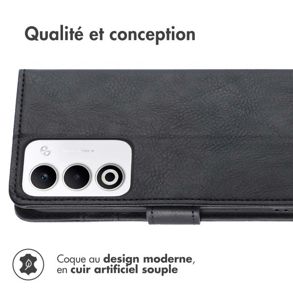 imoshion Étui de télephone portefeuille de luxe Oppo A5 5G (2025) - Noir