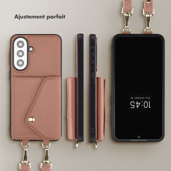 Selencia Coque de télephone Sera avec cordon et porte-cartes enveloppe Samsung Galaxy A57 (5G) - Old Pink