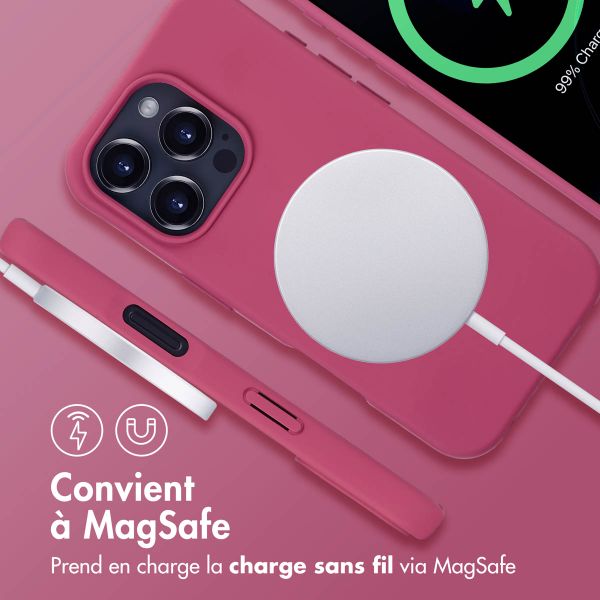 imoshion Coque arrière Color avec cordon amovible et MagSafe Apple iPhone 16 Pro - Raspberry