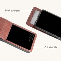 imoshion Étui de télephone portefeuille Luxe Samsung Galaxy Z Flip 8 - Marron foncé