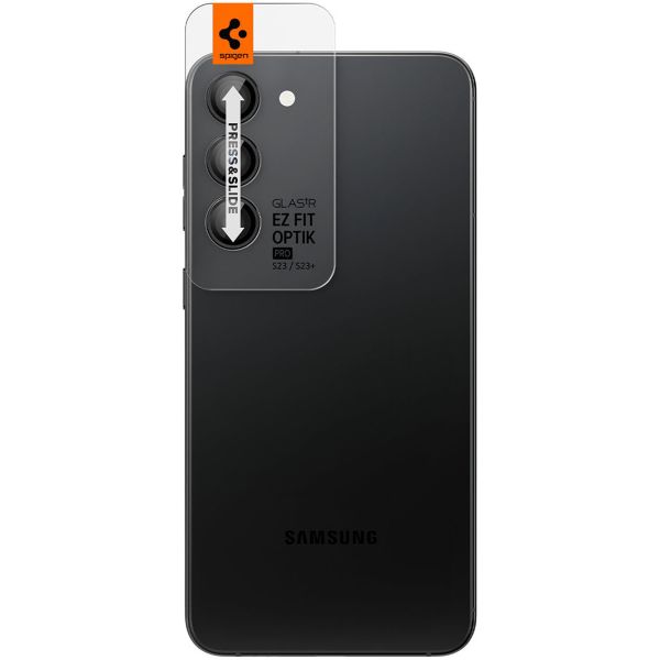 Spigen Optik Lens Protector - Protection complète de la caméra (lot de 2) Samsung Galaxy S23 / S23 Plus - Noir