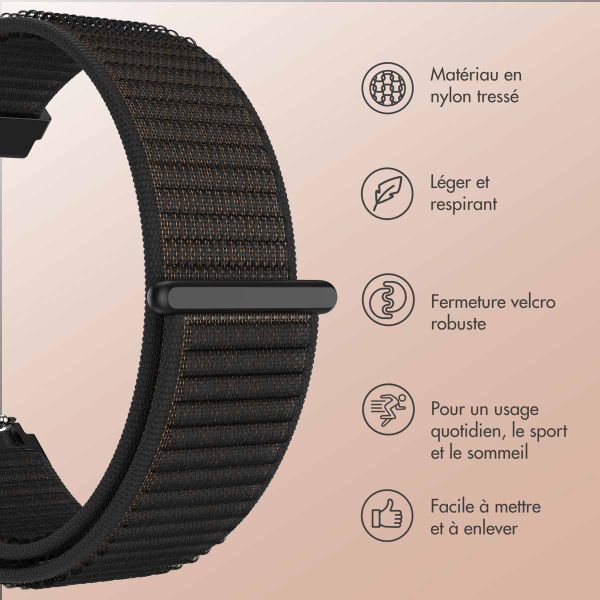 imoshion Bracelet en nylon  - Connexion universelle 22 mm - Noir