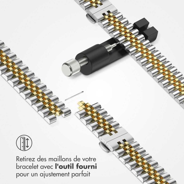 Selencia Bracelet Metallique Jubilee Apple Watch | 44/45/46/49 mm - Argent et Or