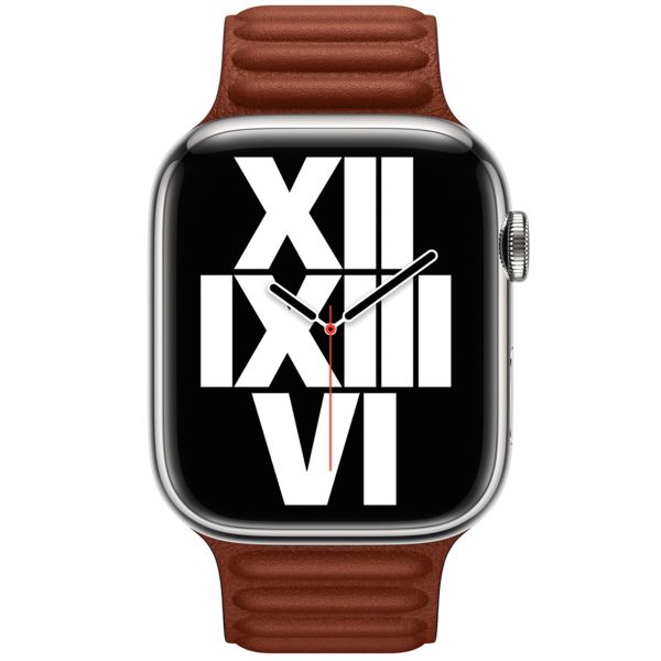 Apple Bracelet Leather Link Apple Watch | 44/45/46/49 mm - Taille S/M - Umber