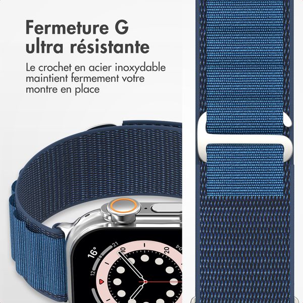 Accezz Bracelet en nylon Alpine Apple Watch | 44/45/46/49 mm - Dark Blue