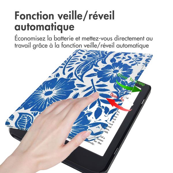 imoshion Design Slim Hard Case Sleepcover Kobo Nia - Flower Tile