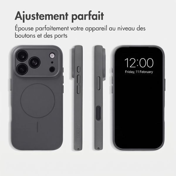 Accezz Coque Grip avec MagSafe Apple iPhone 18 Pro / 17 Pro - Gris
