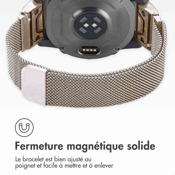 imoshion Bracelet QuickFit® Milanais  - Connexion Garmin 20 mm - Taille L/XL - Starlight