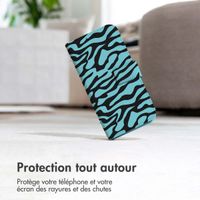 imoshion Étui de télephone portefeuille Design Apple iPhone 11 - Black Blue Stripes