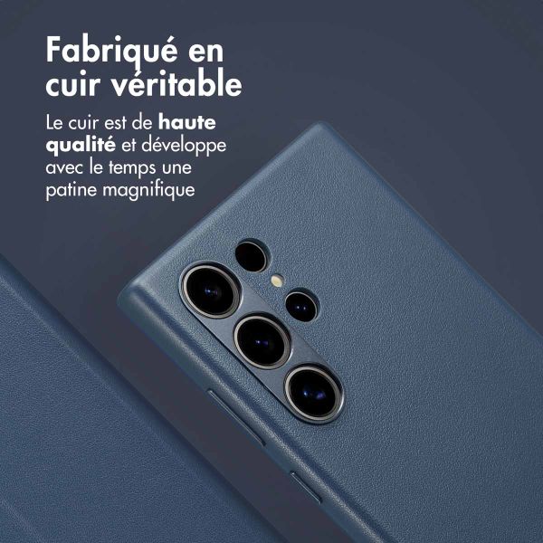 Accezz Étui de télephone portefeuille en cuir 2-en-1 avec MagSafe Samsung Galaxy S24 Ultra - Nightfall Blue