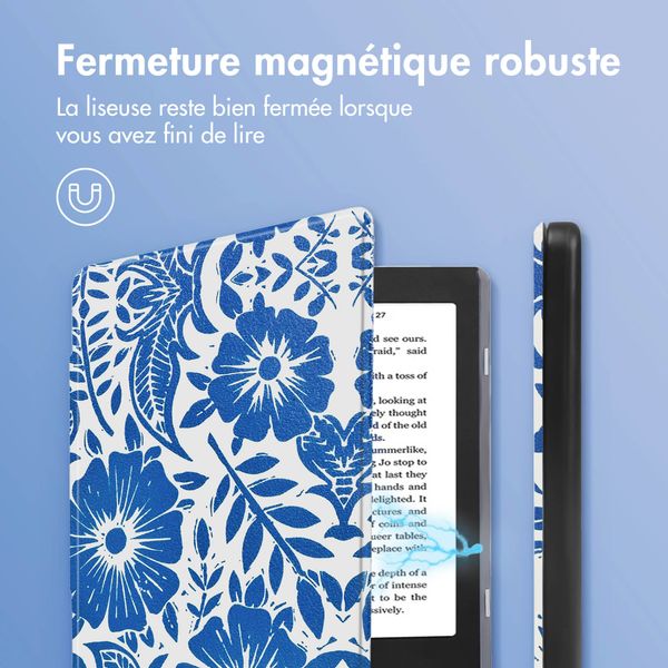 imoshion Design Slim Hard Case Sleepcover Kobo Nia - Flower Tile