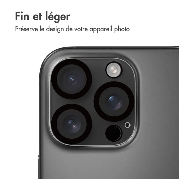 imoshion Protection Caméra en verre trempé 2 Pack Apple iPhone 16 Pro / 16 Pro Max - Noir