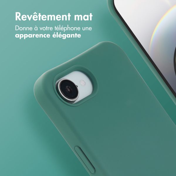 imoshion Coque arrière Color avec cordon amovible et MagSafe Apple iPhone 17e / 16e - Vert foncé