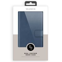 Selencia Étui portefeuille en cuir véritable Samsung Galaxy A51 - Bleu