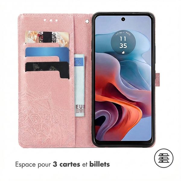 imoshion Etui de télephone Mandala Motorola Moto G34 - Rose Doré