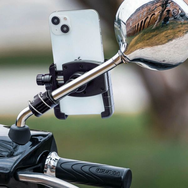 Lampa Support de téléphone Smart Grip pour scooter - Rotation à 360° - Fixation sur rétroviseur et pare-brise - Noir
