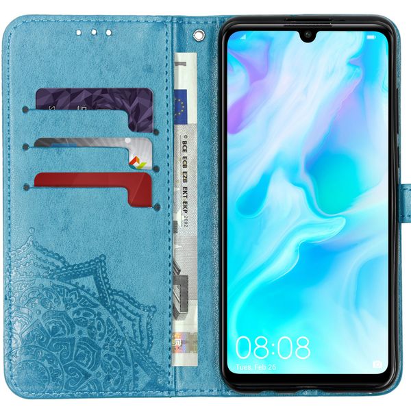 Etui de télephone portefeuille Mandala Huawei P30 Lite - Bleu