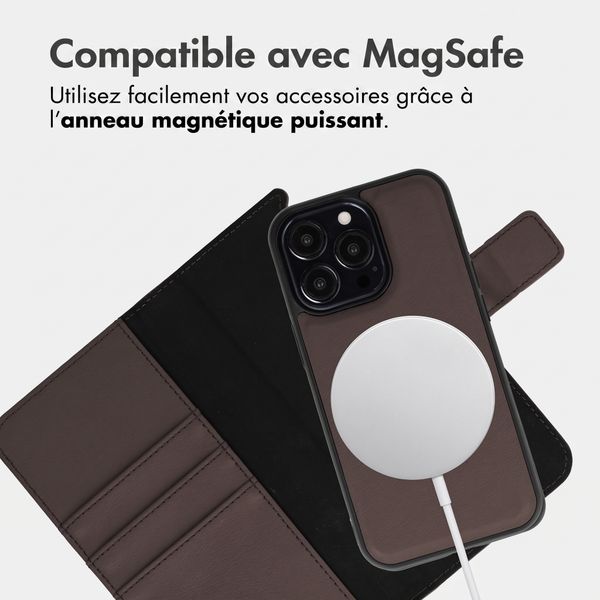imoshion Étui portefeuille luxe 2-en-1 amovible Apple iPhone 13 Pro - Marron