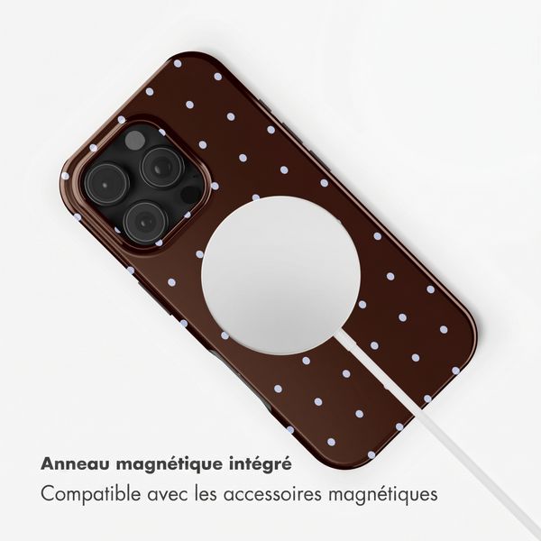 Selencia Coque arrière Vivid avec MagSafe Apple iPhone 16 Pro - Happy Dots Chocolate