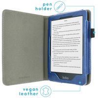 imoshion Étui de liseuse portefeuille en cuir végan Kobo Clara HD - Bleu foncé