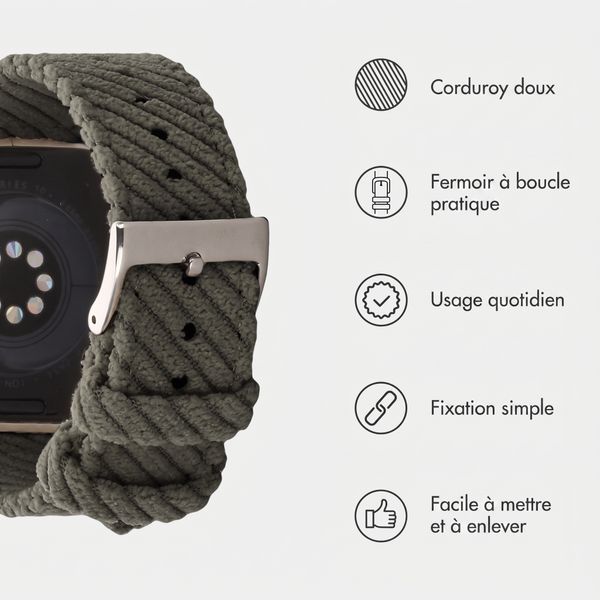 imoshion Bracelet en velours côtelé Apple Watch | 38/40/41/42 mm - Vert