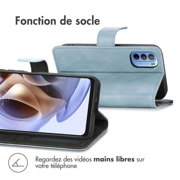 imoshion Étui de télephone portefeuille de luxe Motorola Moto G14 - Bleu clair