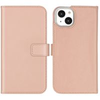 Selencia Étui portefeuille en cuir véritable Apple iPhone 14 Plus - Dusty Pink