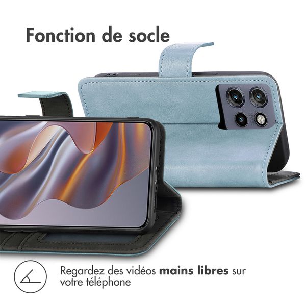 imoshion Étui de télephone portefeuille de luxe Motorola Thinkphone 25 / Edge 50 Neo / Edge 60 Neo - Bleu clair