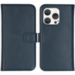 Selencia Étui portefeuille en cuir véritable Apple iPhone 15 Pro - Bleu