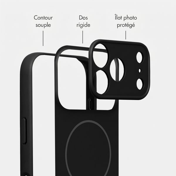 Accezz Coque Grip avec MagSafe Apple iPhone 18 Pro / 17 Pro - Noir