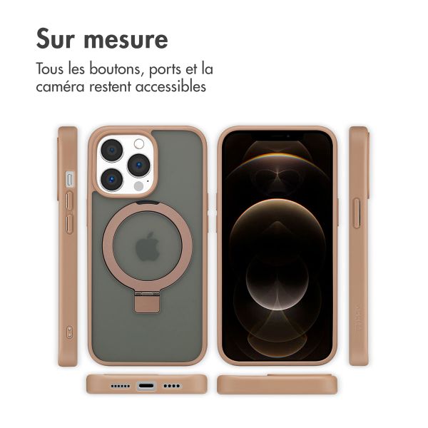 Accezz Coque Ring Stand avec MagSafe Apple iPhone 13 Pro - Marron