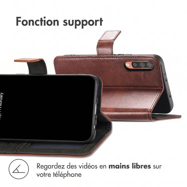 imoshion Étui de télephone portefeuille de luxe Samsung Galaxy A50 / A30s - Marron foncé