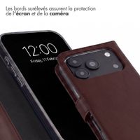 Selencia Étui portefeuille en cuir véritable Apple iPhone 18 Pro / 17 Pro - Marron